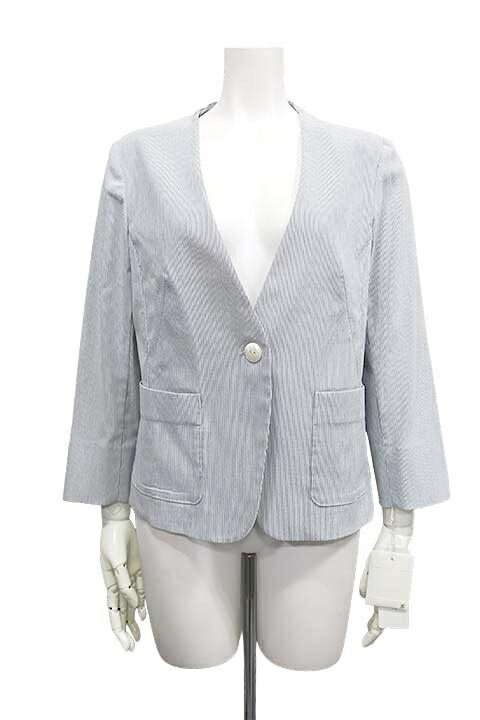 【未使用】【新古品】Mixing blue ミキシングブルー ジャケット 七分袖丈 春夏 38サイズ 9号 定価28000円
