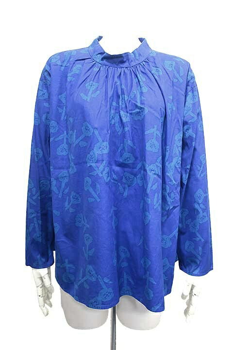 樂天商城 - 【中古】grin グリン トップス シャツブラウス ブルー 花柄 綿 サイズ2