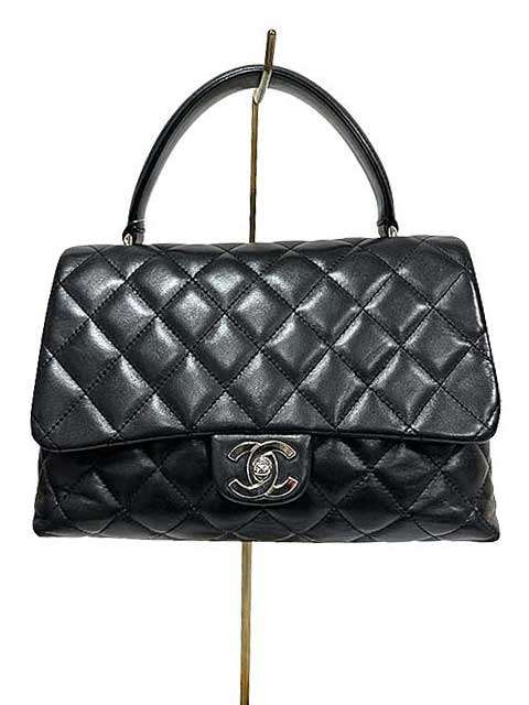 【中古】CHANEL　シャネル　トップハンドル　ラムスキン　マトラッセ　2005年物　※ギャランティカードなし