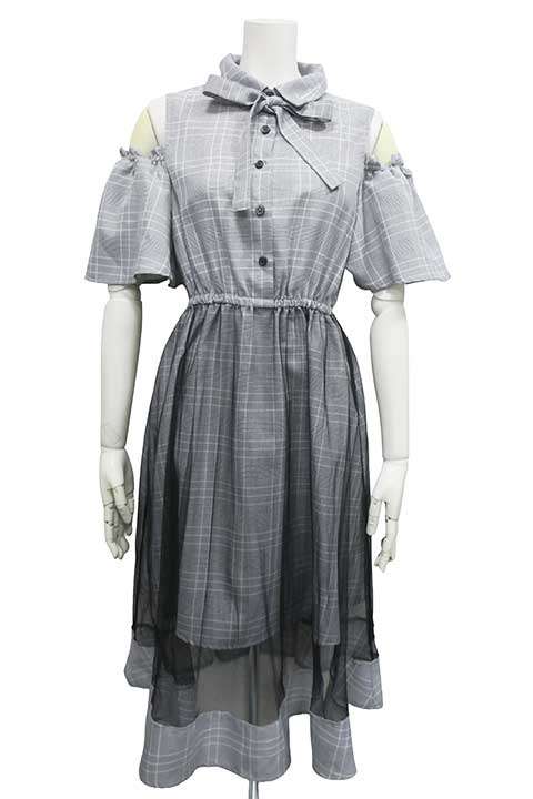 【中古】LOVETOXIC ラブトキシック 子供服　ワンピース　グレンチェック　Lサイズ　春夏　160センチ