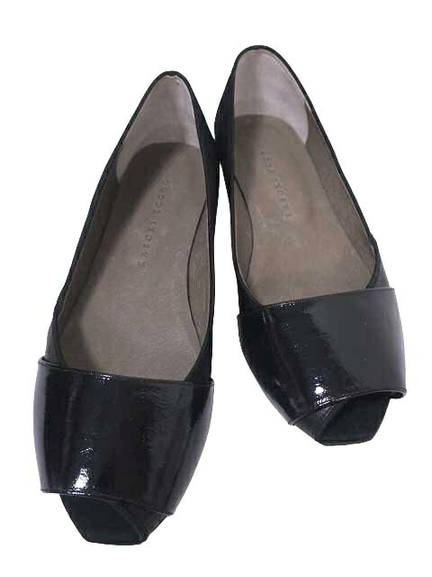 【中古】RABOKI ECONO ラボキ エコノ 靴 パンプス オープントゥ ブラック 23cm