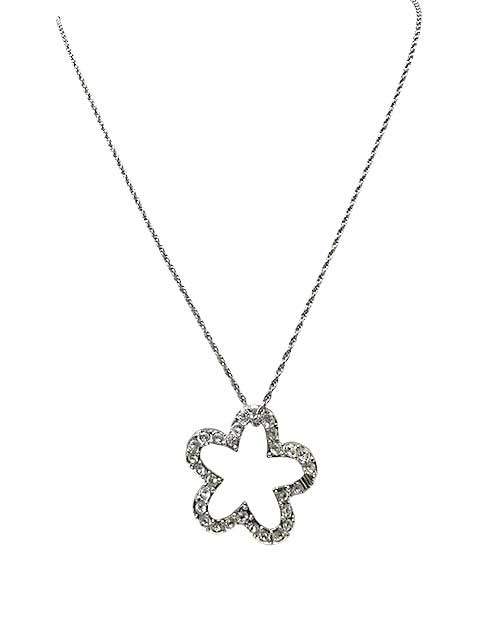 Rakuten - 【中古】SWAROVSKI　スワロフスキー　ネックレス　花柄　シルバー　ペンダント
