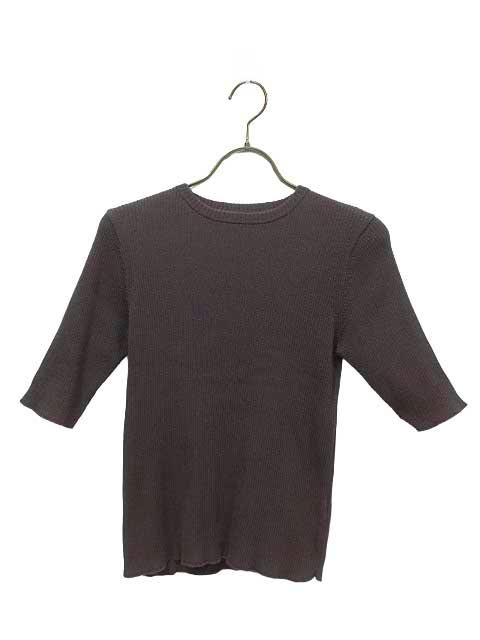 【中古】UNITED ARROWS green label relaxing　ユナイテッドアローズ グリーンレーベル リラクシング　半袖ニット　ブラウン