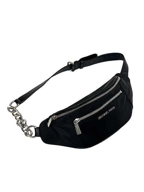 【中古】MICHAEL KORS マイケルコース バッグ ベルトバッグ ウエストバッグ ブラック ナイロン