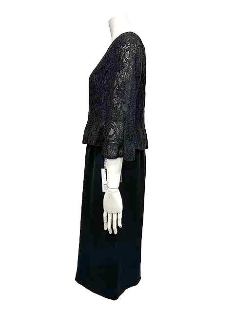 【未使用】【新古品】　東京SOIR　トウキョウソワール　ワンピース　レディース　レース柄　5分袖丈　11号　Lサイズ