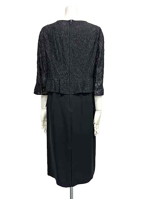 【未使用】【新古品】　東京SOIR　トウキョウソワール　ワンピース　レディース　レース柄　5分袖丈　11号　Lサイズ