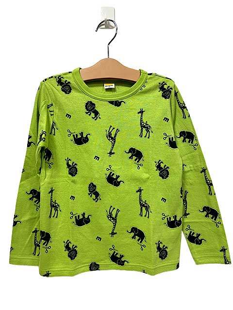 樂天商城 - 【未使用】【新古品】moujonjon ムージョンジョン キッズ 子供服 トップス 長袖 グリーン アニマル柄 オールシーズン 130cm