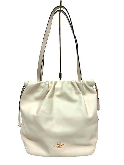 【中古】COACH コーチ バッグ ハンドバッグ アイボリー レディース ドローストリング F2480 CV947 トートバッグ