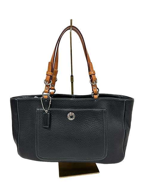 【中古】COACH コーチ バッグ ハンドバッグ トートバッグ レザー ブラック レディース 8A44