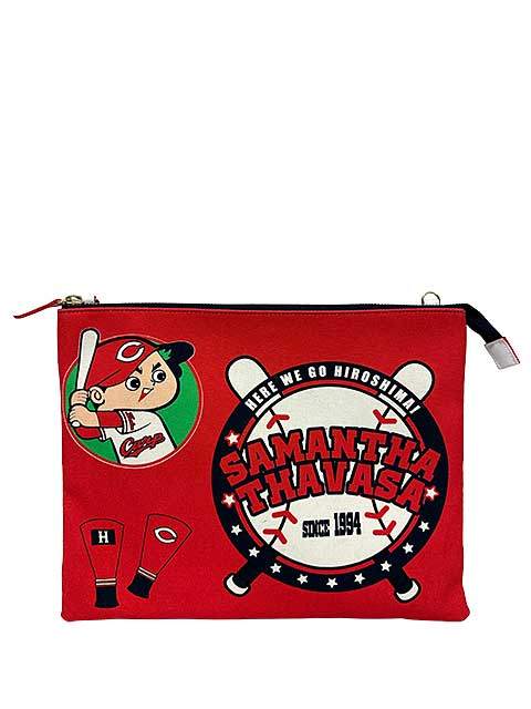 Rakuten - 【中古】【美品】Samantha Thavasa　サマンサタバサ　バッグ　レッド　キャンバス　クラッチ