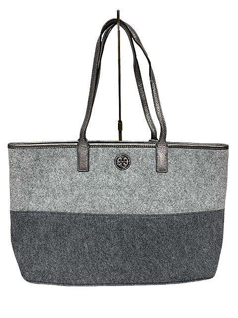 【未使用】【新古品】TORY BURCH　トリーバーチ　トートバッグ　グレー　ファブリック　7953102126　秋冬