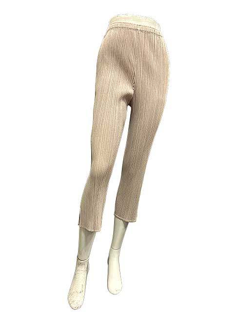Rakuten - 【中古】　PLEATS PLEASE ISSEY MIYAKE 　プリーツプリーズ　パンツ　日本製　ベージュ　5サイズ　Lサイズ