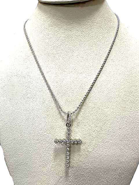 Rakuten - 【中古】Swarovski 　スワロフスキー　ネックレス　シルバー　クロスチャーム