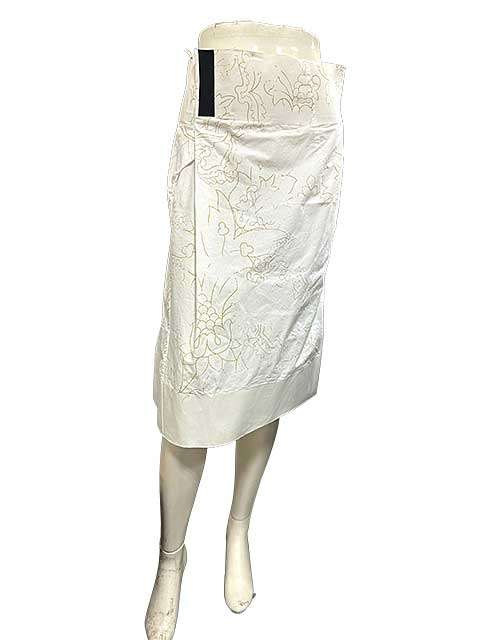 樂天商城 - 【中古】JIL　SANDER　ジルサンダー　スカート　春夏　白　やや透け感あり　綿100％　38サイズ