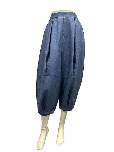 樂天商城 - 【中古】ATSURO TAYAMA　アツロウ タヤマ　パンツ　コクーン　バルーン　パンツ　ブルー　春夏