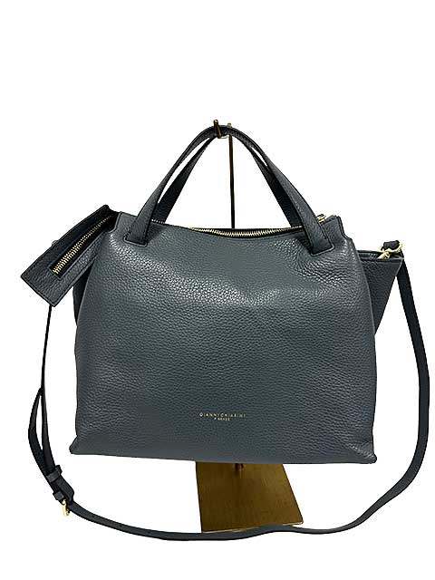 Rakuten - 【中古】【美品】GIANNI CHIARINI　ジャンニ キアリーニ　オリガミ M　ハンドバッグ　ショルダーバッグ　グレー　定価50400円
