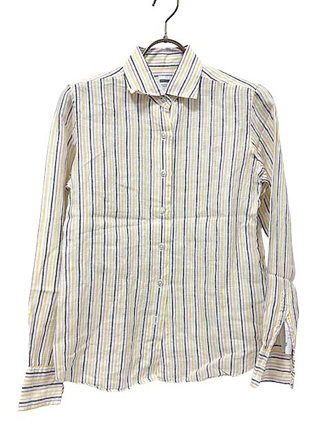 Rakuten - 【中古】鎌倉シャツ　トップス　シャツ　ストライプ　36サイズ　Sサイズ　麻100％　春夏