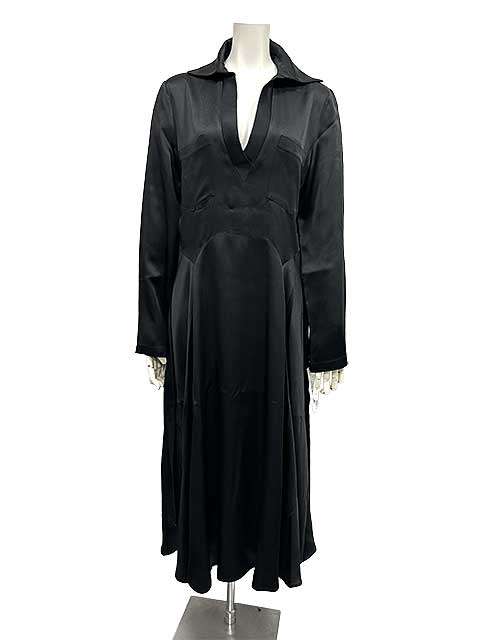 Rakuten - 【中古】SEMICOUTURE セミクチュール ワンピース　レディース 　42サイズ　Mサイズ　長袖ワンピース　サテンワンピース