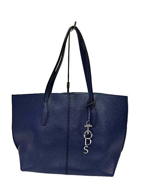 樂天商城 - 【中古】TOD’S トッズ　トートバッグ　ショルダーバッグ　ネイビー　レザーバッグ　SHOPPING TOTE BAG