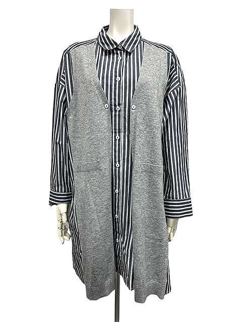 【中古】カシェット Cachette　トップス　ブラウス　長袖シャツ　異素材ブラウス　ニット　ストライプシャツ　着丈長め　２サイズ　MS13＿s-0639-r13 楽天市場】カシェット Cachette（トップス｜レディースファッション