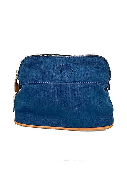 Rakuten - 【中古】HERMES エルメス 小物 ポーチ ボリード ミニポーチ ネイビー ユニセックス