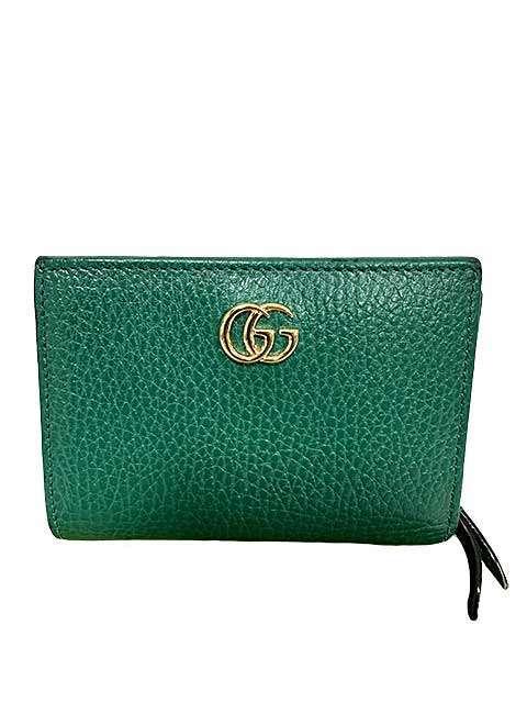 gucci///////////////\\\\\\\\\\\\\\\\\\\\\\\\\\\\\\\' - 【中古】GUCCI　グッチ　GGマーモント二つ折り財布　772738　ダブルG 二つ折りウォレット　グリーン　定価89100円