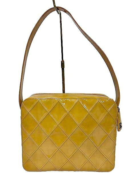 【中古】CHANEL シャネル バッグ ビコローレ ワンショルダー エナメルレザー イエロー レディース ヴィンテージ