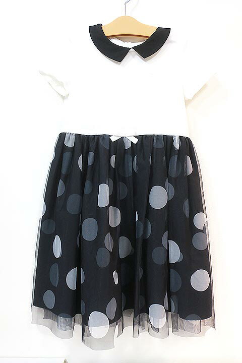 【中古】KUMIKYOKU キミキョク 子供服 キッズ ワンピース チュールスカート 半袖 春夏 ドット柄 120cm ..