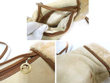 【中古】LONGCHAMP ロンシャン バッグ レディース ショルダー ポシェット ベージュ レザー ヴィンテージ