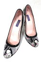 【中古】Emilio Pucci エミリオ プッチ 靴 レディース パンプス グレー系 花柄 9cmヒール サイズ36(4)