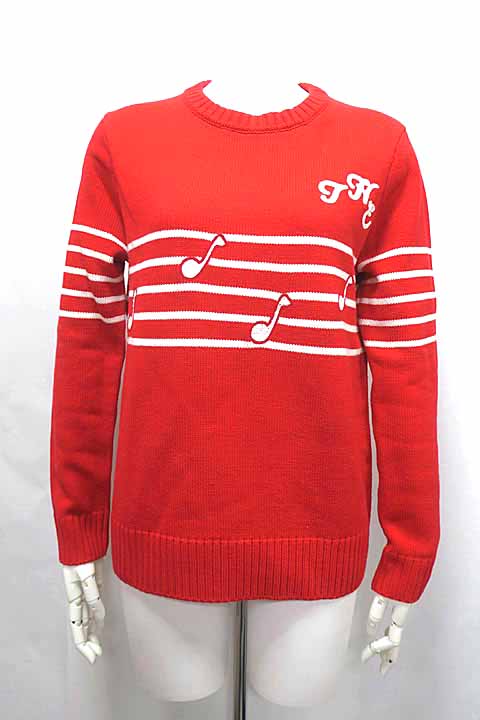 【中古】THE BAND SWEATER MARC JACOBS ザバンドセーター マークジェイコブス　トップス レディース セーター レッド クルーネック XS