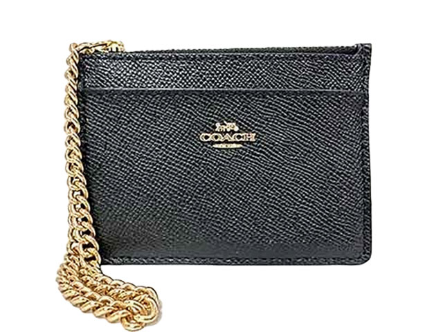 【中古】【美品】COACH コーチ パスケース　定期入れ　ブラック　レザーケース　小銭入れのサムネイル