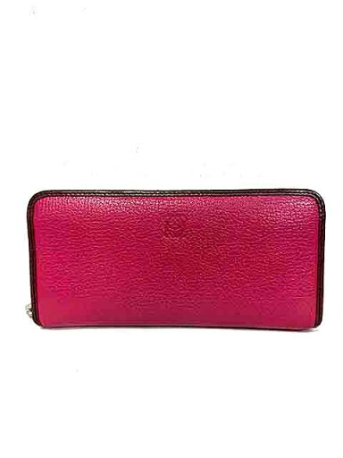 【中古】LOEWE ロエベ 小物 長財布 ワインレッド 本革 ラウンドファスナー 【中古】LOEWE ロエベ 小物 長財布 ワインレッド 本革 ラウンドファスナー
