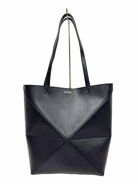 【中古】LOEWE　ロエベ バッグ　 PUZZLE FOLD TOTE パズル フォルド トートバック シャイニーカーフ　ブラックのサムネイル
