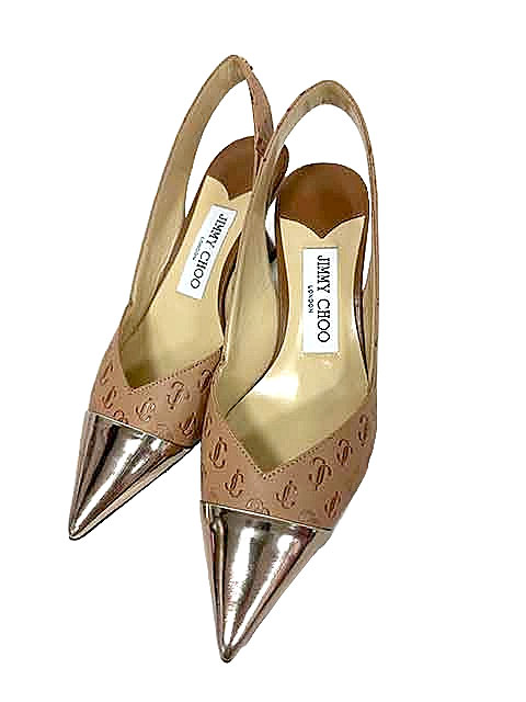 【中古】JIMMY CHOO ジミーチュウ 靴 レディース パンプス JCロゴ LIYA サイズ35 バックストラップ