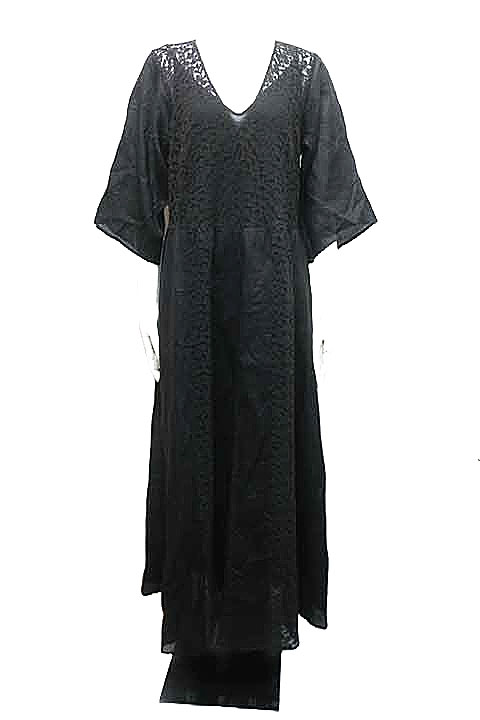 【中古】MaxMara STUDIO マックスマーラステューディオ ワンピース レディース IJ46サイズ ブラック レースワンピース 春夏 マキシ丈 綿混