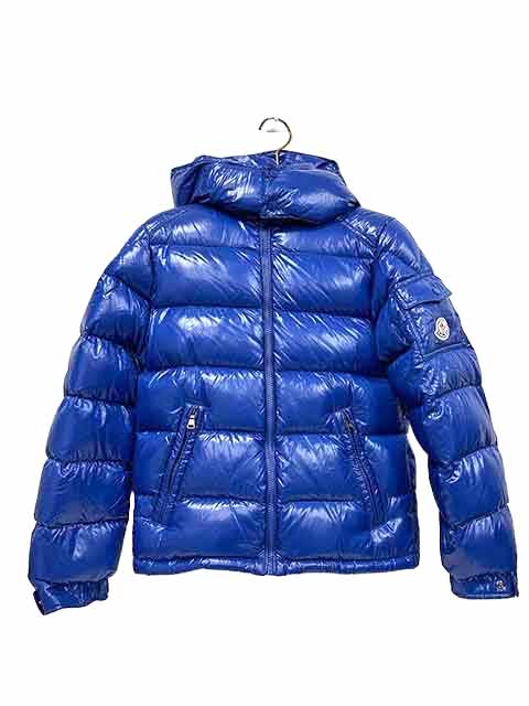 【中古】MONCLER モンクレール 子供服 152cm ブルー 男の子 ジュニアサイズ 秋冬 ダウンジャケット