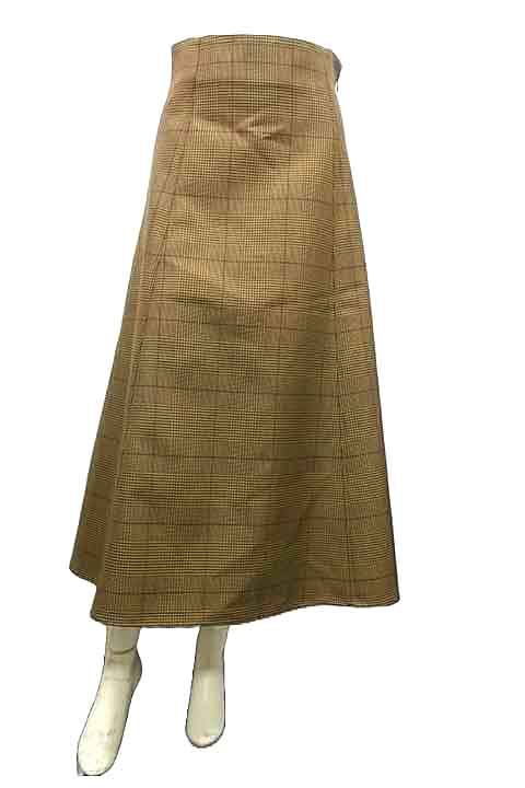 【中古】Whim Gazette ウィムガゼット スカート レディ―ス ロングスカート グレンチェック ブラウン系 秋冬 サイズ38