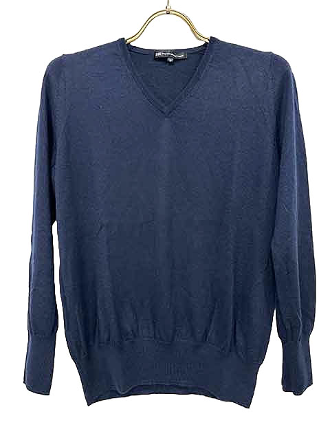 【中古】23区 ニジュウサンク トップス レディース ニット ネイビー カシミヤ混 サイズ32