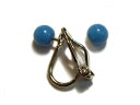 2ヶ入 ターコイズブルー 4mm 片穴ガラス玉ビーズ〔アクセサリーパーツ〕ピアス/イヤリング