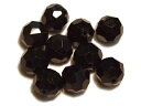 アクリルカットビーズ 8mm 黒/ブラック 10粒入〔アクセサリーパーツ〕ビーズ/ハンドメイド/ブレスレッド/ネックレス/チョーカー