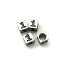 4ヶ入【 メタルブロックビーズ(No.1) 7×7mm Ni/シルバー】アクセサリーパーツ/メタルビーズ/ビーズ/ネックレス/ブレスレット/メンズ/金属/ビーズ...