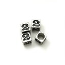 4ヶ入【 メタルブロックビーズ(No.2) 7×7mm Ni/シルバー】アクセサリーパーツ/メタルビーズ/ビーズ/ネックレス/ブレスレット/メンズ/金属/ビーズ...