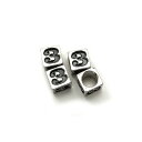 4ヶ入【 メタルブロックビーズ(No.3) 7×7mm Ni/シルバー】アクセサリーパーツ/メタルビーズ/ビーズ/ネックレス/ブレスレット/メンズ/金属/ビーズ...