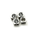 4ヶ入【 メタルブロックビーズ(No.6) 7×7mm Ni/シルバー】アクセサリーパーツ/メタルビーズ/ビーズ/ネックレス/ブレスレット/メンズ/金属/ビーズ...