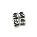 4ヶ入【 メタルブロックビーズ(No.8) 7×7mm Ni/シルバー】アクセサリーパーツ/メタルビーズ/ビーズ/ネックレス/ブレスレット/メンズ/金属/ビーズ...