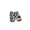 4ヶ入【 メタルブロックビーズ(No.9) 7×7mm Ni/シルバー】アクセサリーパーツ/メタルビーズ/ビーズ/ネックレス/ブレスレット/メンズ/金属/ビーズ...
