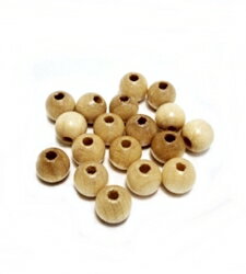 Rakuten - 【ナチュラル】6mm ウッドカラービーズ 18粒入 手作りアクセサリー定番！　アクセサリーパーツ/木/ナチュラル