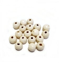 Rakuten - 【ホワイト】6mm ウッドカラービーズ 18粒入 手作りアクセサリー定番！　アクセサリーパーツ/木/ナチュラル