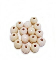 Rakuten - 【ホワイト】8mm ウッドカラービーズ 15粒入 手作りアクセサリー定番！　アクセサリーパーツ/木/ナチュラル